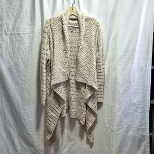 Knox Rose Cream Open-Front Knit Maxi Sweater Sz XL
